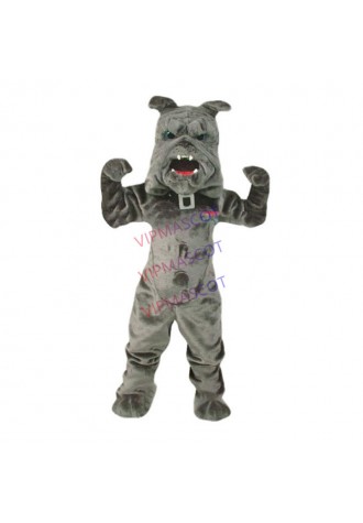 New Deluxe Power Bulldog Mascot Sport Costume Adult Size Grey Bulldog Theme Anime Cosplay Costumes Carnival Fancy Dress Kits