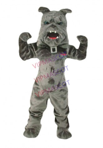 New Deluxe Power Bulldog Mascot Sport Costume Adult Size Grey Bulldog Theme Anime Cosplay Costumes Carnival Fancy Dress Kits