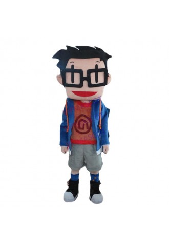 Factory Outlet Popular lovely Glasses boy Fancy Dress Adult Character Cosplay mascot costume free shipping