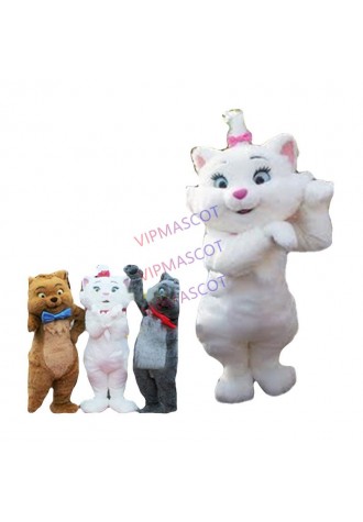 Hot Anime Cosply Costumes White Plush Cat Mascot Costume Adult Cat Theme Cartoon Character Mascotte Fancy Dress Suit Kits 1985