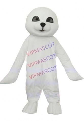 New Custom Lovely White Seal Mascot Costume Sea Creature Circus Theme Carnival Anime Cosply Costumes Mascotte Fancy Dress 1931