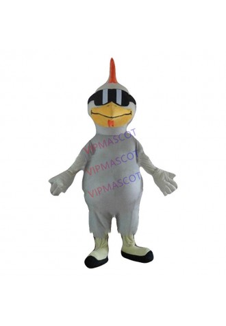 cool big white rooster mascot costume with sunglasses adult size cartoon chicken rooster theme anime cosplay costumes 2582