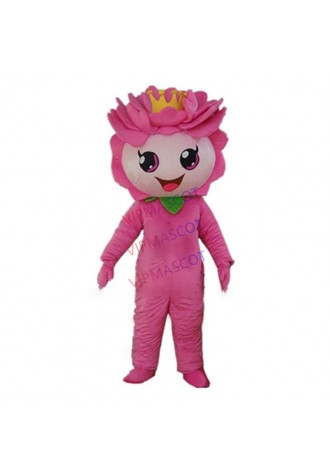 pink Lotus mascot costume custom cartoon character cosplay adult size carnival costume 3150
