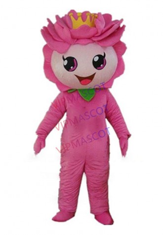 pink Lotus mascot costume custom cartoon character cosplay adult size carnival costume 3150