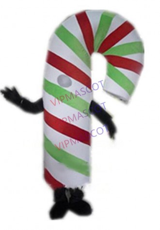 cheap promotion Christmas candy cane mascot costume for adult to wear for sale cartoon holiday food theme carnival dress 2593