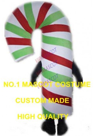 cheap promotion Christmas candy cane mascot costume for adult to wear for sale cartoon holiday food theme carnival dress 2593