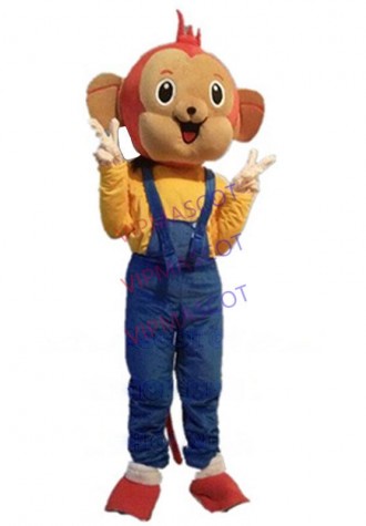 yellow monkey mascot costume custom cartoon character cosplay adult size carnival costume 3137
