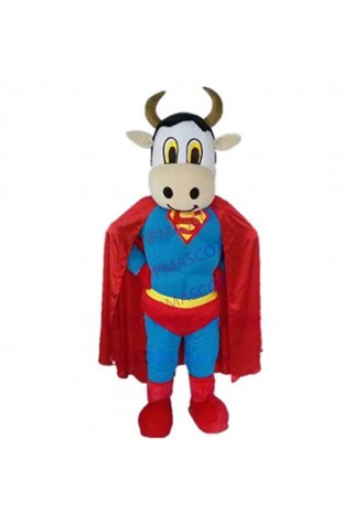 milk cow superman mascot costumecustom adult size cartoon character cosplay carnival costume 3234