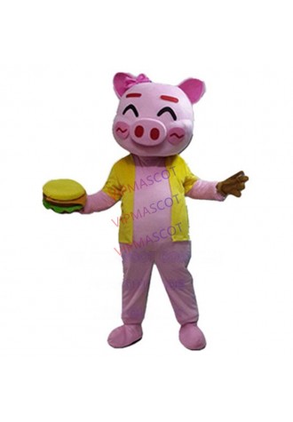 pink pig mascot costume custom adult size cartoon character cosplay kits carnival costume 3282