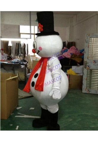 Christmas Red Scarf Snowman mascot costume popular Christmas Halloween snowman Mascot costumes party adult mascot free Ship