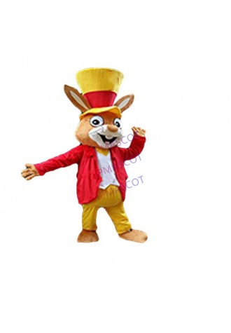 Red Rabbit Mascot Costumes Rabbit Cartoon Costume Adult Size Animal Small Hat Rabbit Cartoon Mascot Costumes