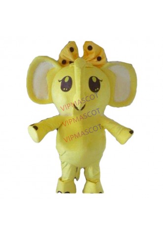 Christmas halloween yellow elephant Mascot Costume Fancy yellow elephant Cartoon Character Party Dress Free Shipping