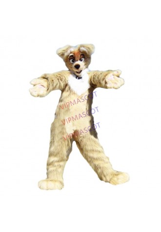 High quality Simulated Khaki dog Mascot Costumes stage performance Movie props cartoon Apparel Custom made Adult Size 127