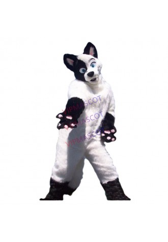 EVA Material Helmet Luxury Plush Simulation fur White wolf Mascot Costumes Movie props show walking cartoon Apparel 131