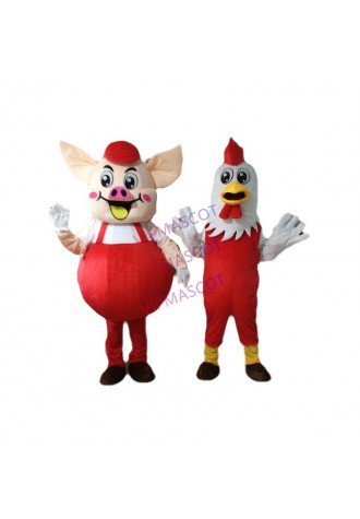 EVA Material Helmet Chicken and Happy pig Mascot Costumes Cartoon Apparel advertisement costumes Halloween Birthday party 193