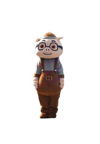 GG Bond Pig Mascot Costume Suit Halloween Party Game Dress Outfit Adult Cosplay Mascot