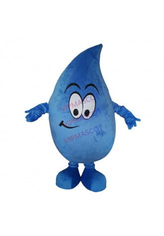 Custom Blue Water Shape Mascot Costume Adult Size Water Drop Costume for Adult With A Mini Fan Inside Head