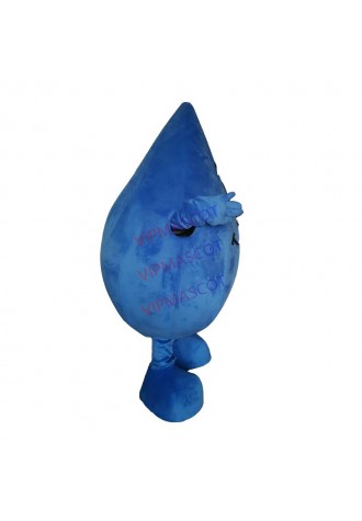 Custom Blue Water Shape Mascot Costume Adult Size Water Drop Costume for Adult With A Mini Fan Inside Head