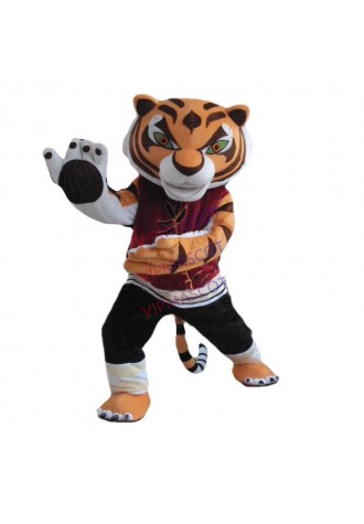 High quality Kung Fu Tiger cartoon Mascot Costume animal tiger outfit fancy dress for Halloween Christmas performance party