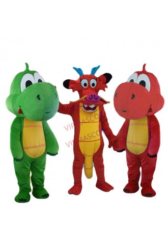 Red Dragon Green Dragon Dinosaur Mascot Costume Fancy Costume Cosplay Mascotte for Adults Gift for Halloween Carnival Party