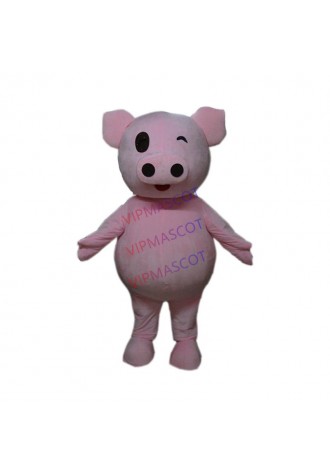 Custom Pink Pig Mascot Costume Adult Size Animal Cosplay Costume With A Mini Fan Inside Head For Commercial Advertising Party