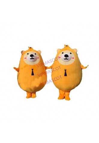 Yellow Bear Mascot Costume Cute Cartoon Character Mascotte Costum Cosplay Outfits Adult Size
