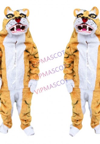 Tiger Adult Mascot Costume Unisex Cartoon Apparel Fancy Dress Halloween Mascot for Halloween Party Performance Drama Wear Suit