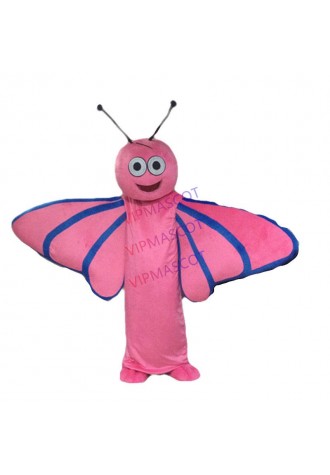 Pink Butterfly Moth Scalewing Dragonfly Mascot Costume Cartoon Character Outfit Suit Department Store Carnival Costume