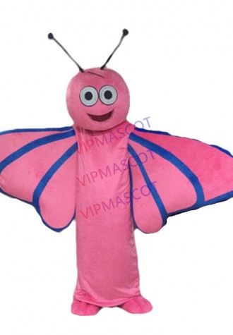 Pink Butterfly Moth Scalewing Dragonfly Mascot Costume Cartoon Character Outfit Suit Department Store Carnival Costume