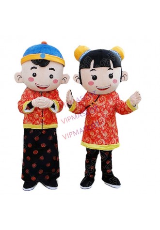Chinese Children Kids Cosplay Mascotte Boy and Girl Adult Mascot Carnival Party Dress Halloween Performance Mascots