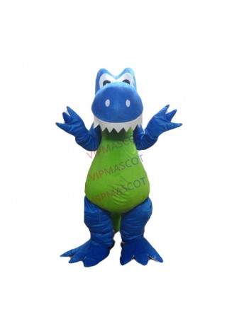 Funny Blue Dragon Mascot Costume Adult Size for Halloween Party Event