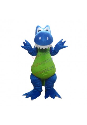 Funny Blue Dragon Mascot Costume Adult Size for Halloween Party Event
