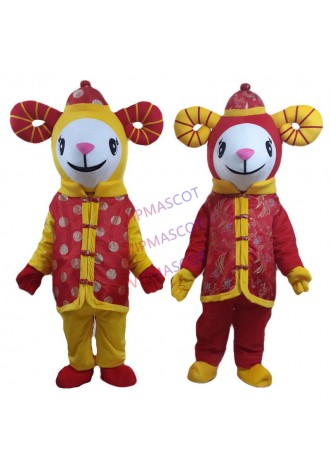 The Sheep Mascot Costume Chinese New Year Lamb Goat Mascot Costumes Fancy Dress Outfit Halloween Cosplay Costume