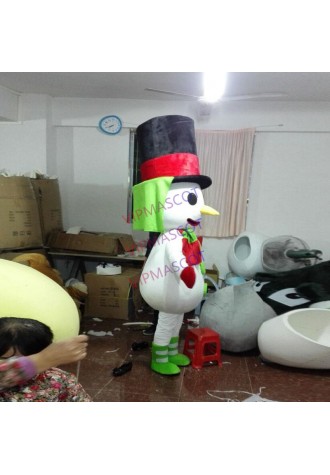 Snowman mascot costume walking adult cartoon costume