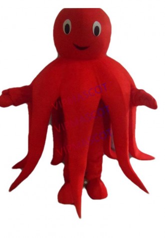 Real picture red octopus mascot costume mascot cartoon character costume of adult size