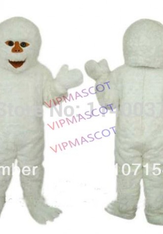 mascot  White Monster Yeti Snowman Christmas Mascot Costume Fancy Dress Adult Cartoon Mascotte Outfit
