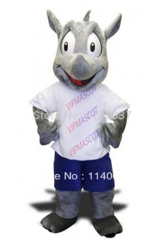 mascot high quality Robert  the Rhino Mascot costume Adult Cartoon Character Mascotte Outfit Suit