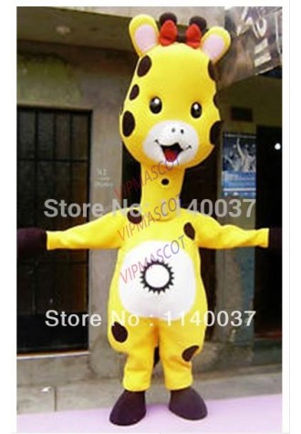 mascot Yellow Giraffe Mascot Costume Giraffe Animal Plush Doll Easter Mascotte Outfit Suit Fancy Dress FREE SHIPPING