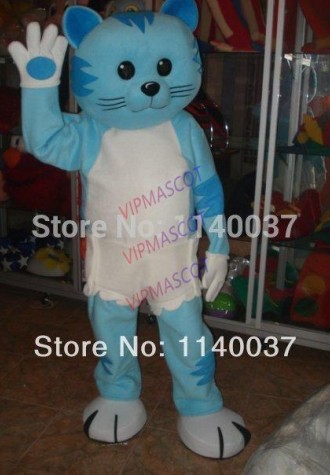 mascot Blue Cat Mascot Costume Adult Size Blue Cat Party Fancy Dress Cartoon Character Outfit Suit