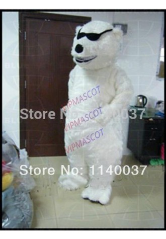 mascot Humorous Fat Sunglasses Polar Bear Mascot Costume Adult Size Cartoon White Polar Bear Cosplay Carnival Costume