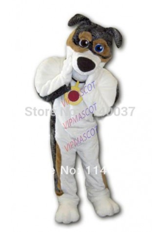 mascot  Custom Grey Dog Skeeter Mascot Costume Adult Size Dog Costume Advertising Stage Props Cosply Carnival Costume