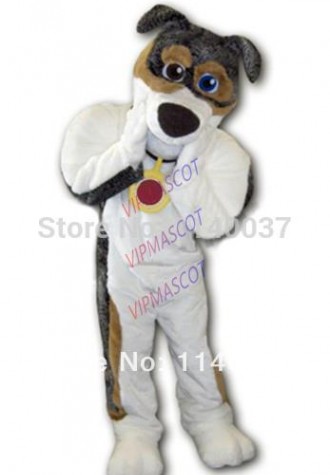 mascot  Custom Grey Dog Skeeter Mascot Costume Adult Size Dog Costume Advertising Stage Props Cosply Carnival Costume
