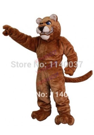 mascot Power Cougar Mascot Costume Leopard Panther Adult Size Cartoon Character carnival costume fancy Costume