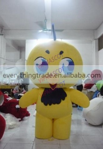 Hot sale Cartoon Character Adult cute bit eyes yellow doll Mascot costume Fancy Dress party Costume