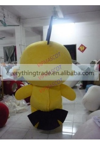 Hot sale Cartoon Character Adult cute bit eyes yellow doll Mascot costume Fancy Dress party Costume