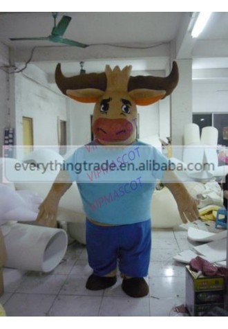Hot sale Foam Cartoon Character Adult cute big mouth cow Mascot Fancy Dress party Costume adult size