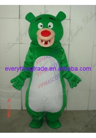 Hot selling Cute Adult cartoon character lovely green bear Mascot Costume fancy dress party costumes
