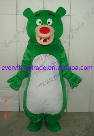 Hot selling Cute Adult cartoon character lovely green bear Mascot Costume fancy dress party costumes