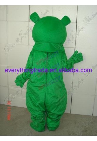 Hot selling Cute Adult cartoon character lovely green bear Mascot Costume fancy dress party costumes