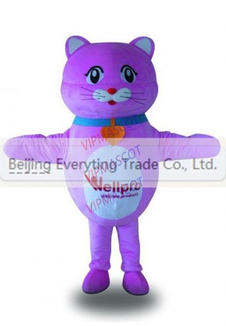 Hot sale Adult cute purple little cat mascot fancy dress costumes Halloween party costumes